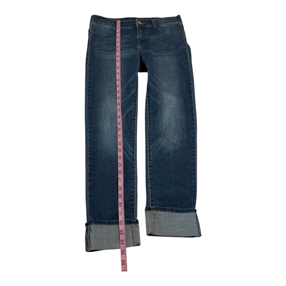 Juicy Couture Blue Wash Denim Mid-Rise Roll Cuff Cropped Slim Fit Jeans Size 4 - Picture 14 of 16